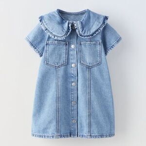 Zara denim dress collared jean dress